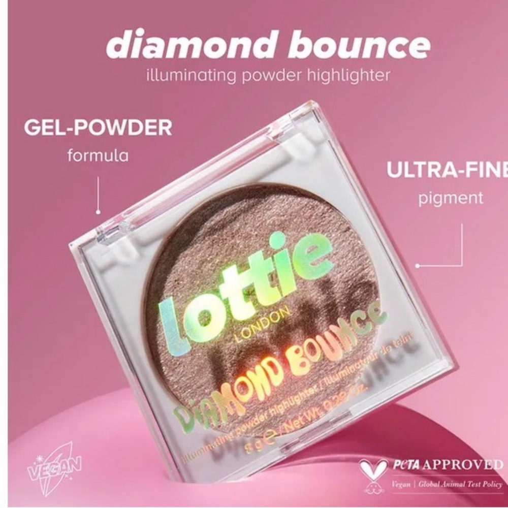 Lottie London Diamond Bounce Highlighter in Pink Sherbet - Picture 5 of 6